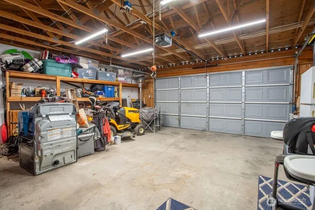 a view of a storage room with racks