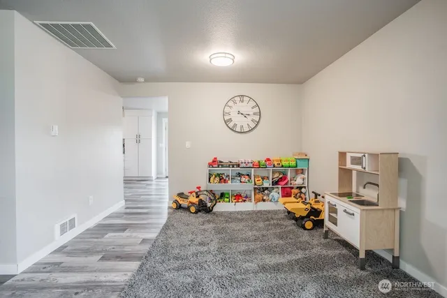 a view of a room with toys