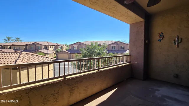 a view of a city from a balcony