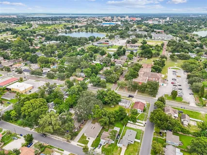 an aerial view of multiple house