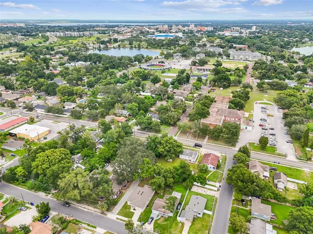 an aerial view of multiple house