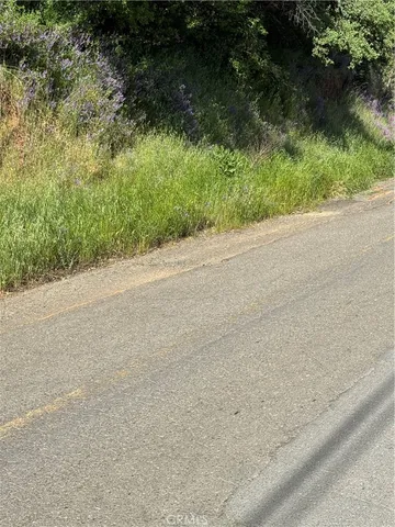 a view of a road with a yard
