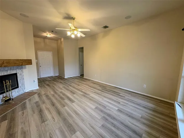 a view of a livingroom with a fireplace