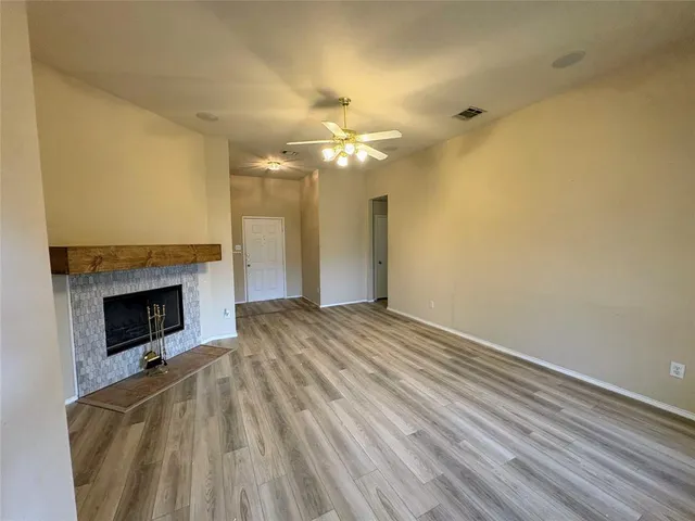 a view of a livingroom with a fireplace
