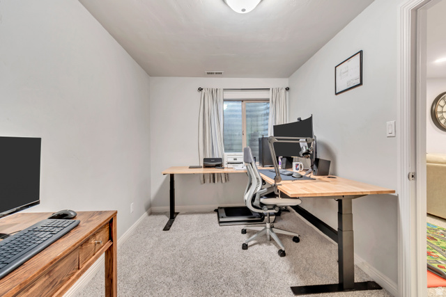 356 North 230 West Payson, UT 84651 - Photo 19 of 45 Carpeted room with light gray walls, a window with horizontal blinds, and a built-in overhead light fixture