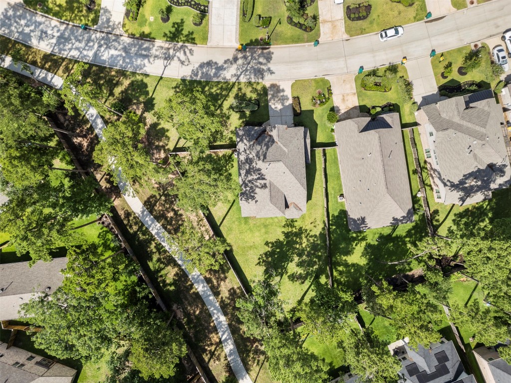 148 Gray Pne Grove Conroe, TX 77318 - Photo 6 of 46 an aerial view of a yard with plants