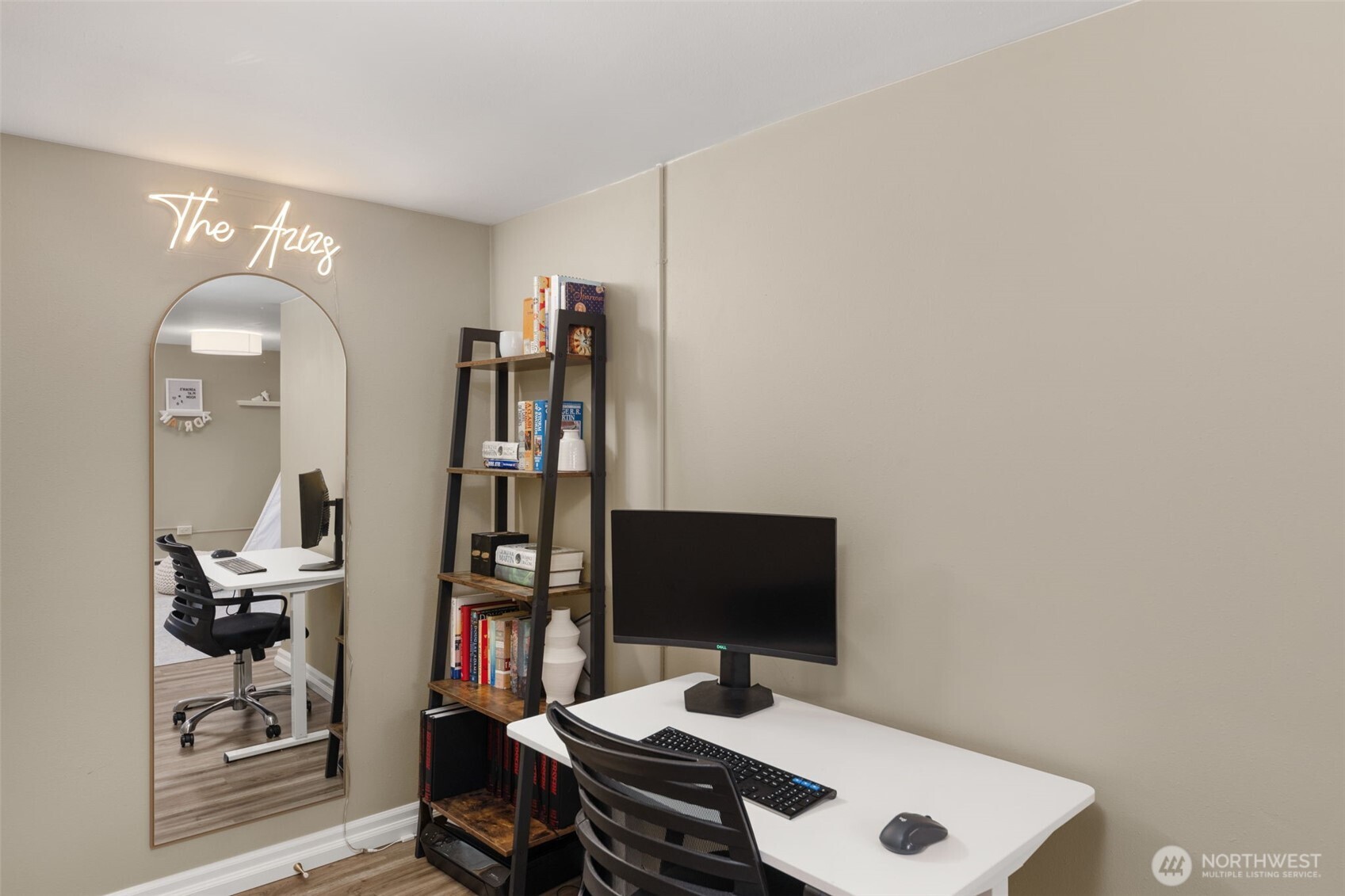 9102 12th Avenue Northeast Seattle, WA 98115 - Photo 22 of 33 a workspace with furniture and bookshelf