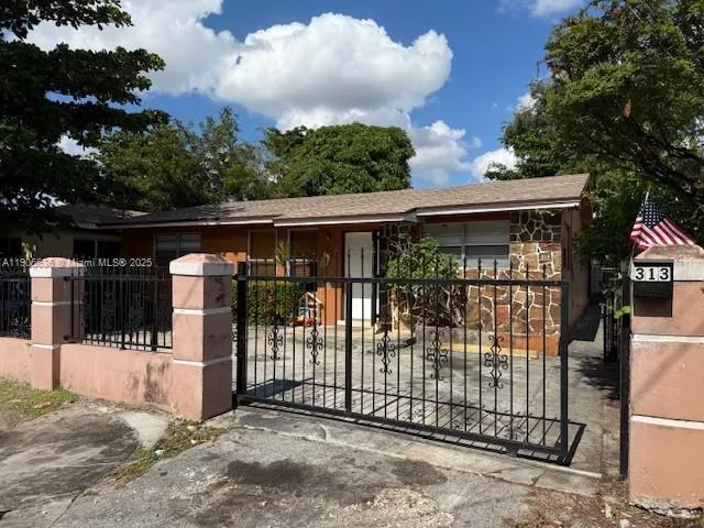 a view of a wrought iron fences