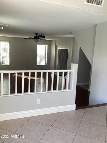 a view of wooden balcony