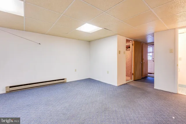 an empty room with closet