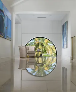 an outdoor space with patio and lake view