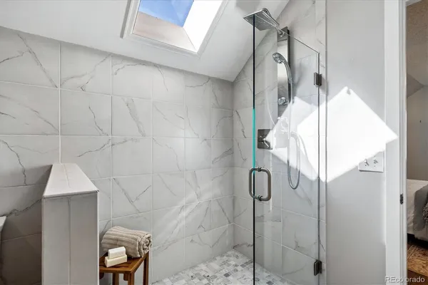 a bathroom with a shower