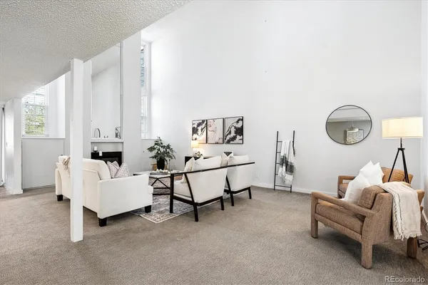 a living room with furniture