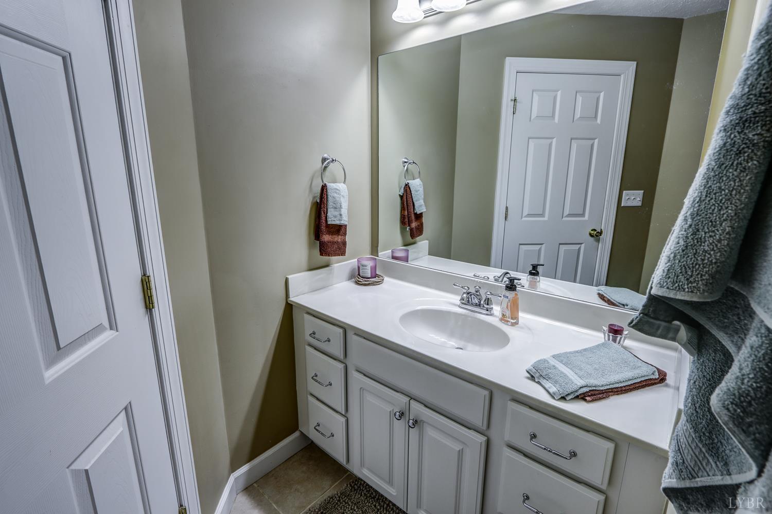 1315 Donnally Road Forest, VA 24551 - Photo 49 of 74 a bathroom with a double vanity sink and a mirror