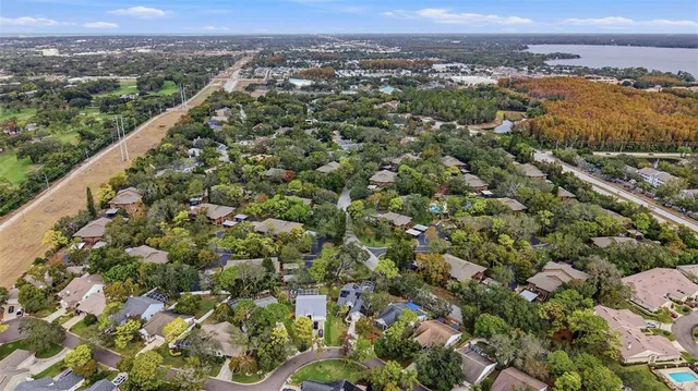an aerial view of a city