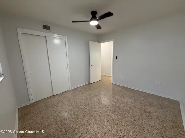 an empty room with a window