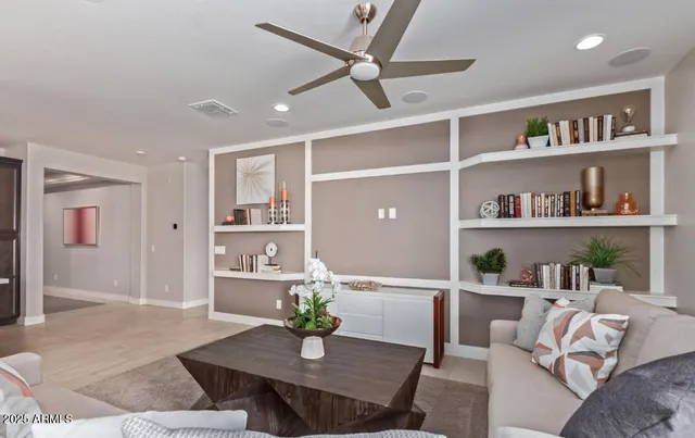 a living room with furniture