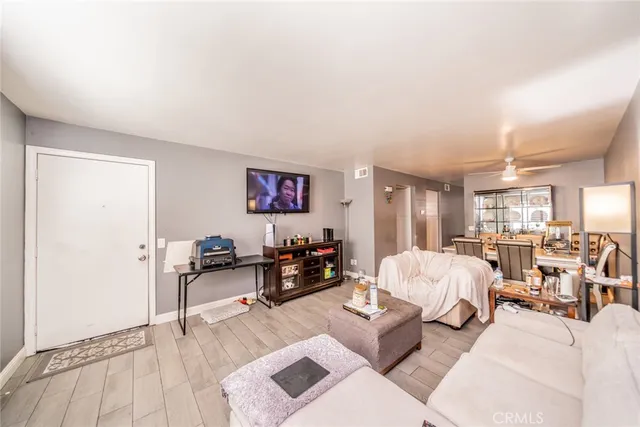 an aerial view of a house with a swimming pool