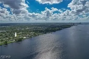 a view of a lake from a yard