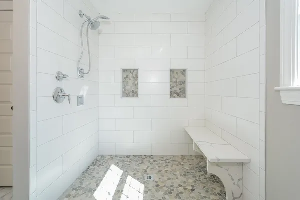 a bathroom with a shower