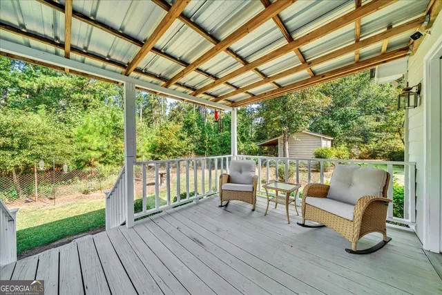 a outdoor living space with furniture