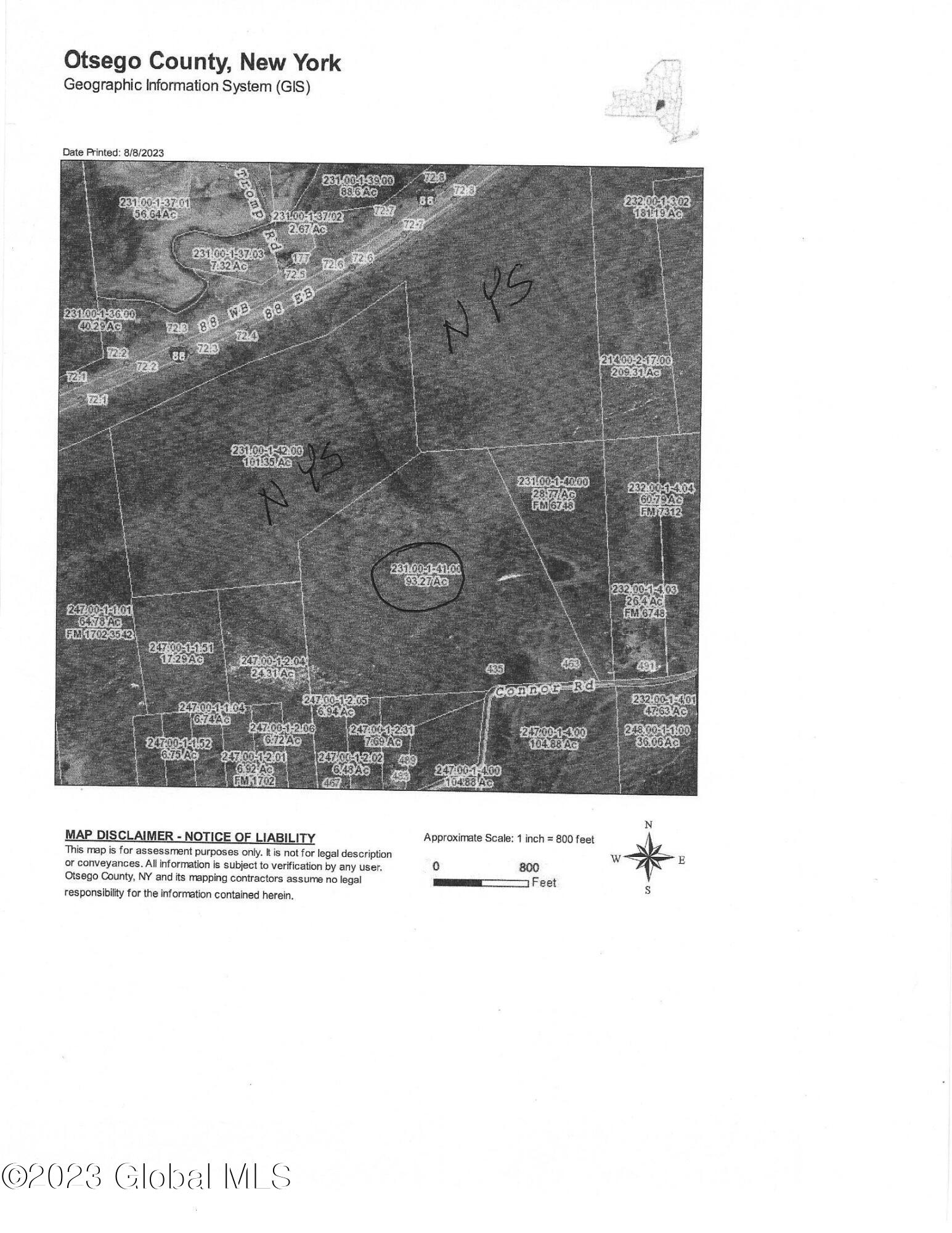 463 Connor Road Maryland, NY 12155 - Photo 22 of 40 Kirchhoff-Aerial Tax Map