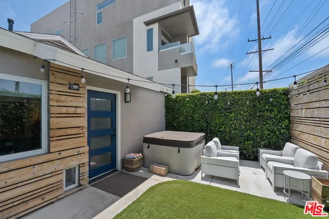 a view of an outdoor space with seating area