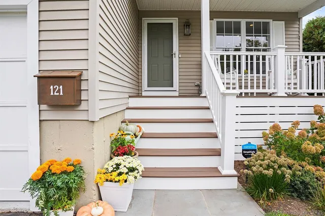 a front view of a house with entryway
