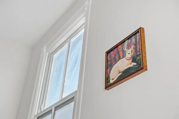 a close up of a wall painting on a wall