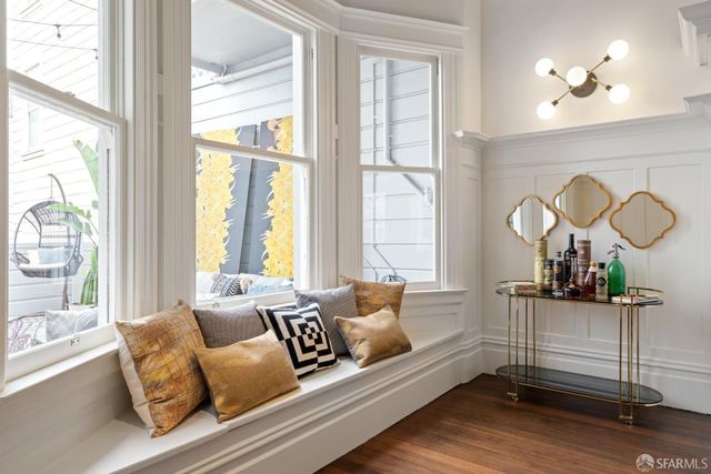 a living room with furniture