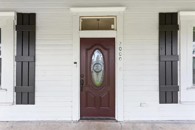a front view of a house with entrance