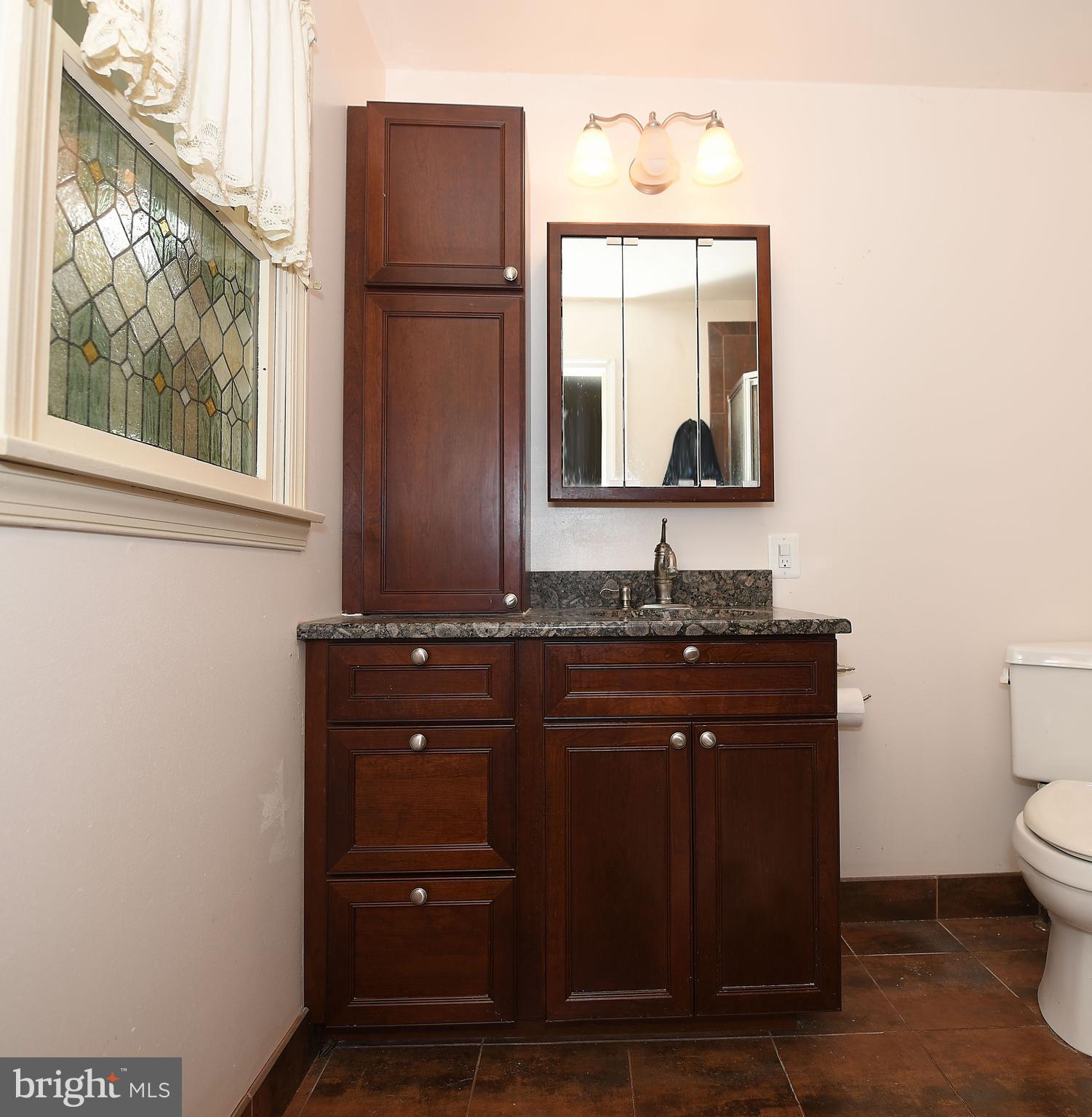 1303 Old Fallston Road Fallston, MD 21047 - Photo 33 of 65 a bathroom with a sink a toilet and mirror