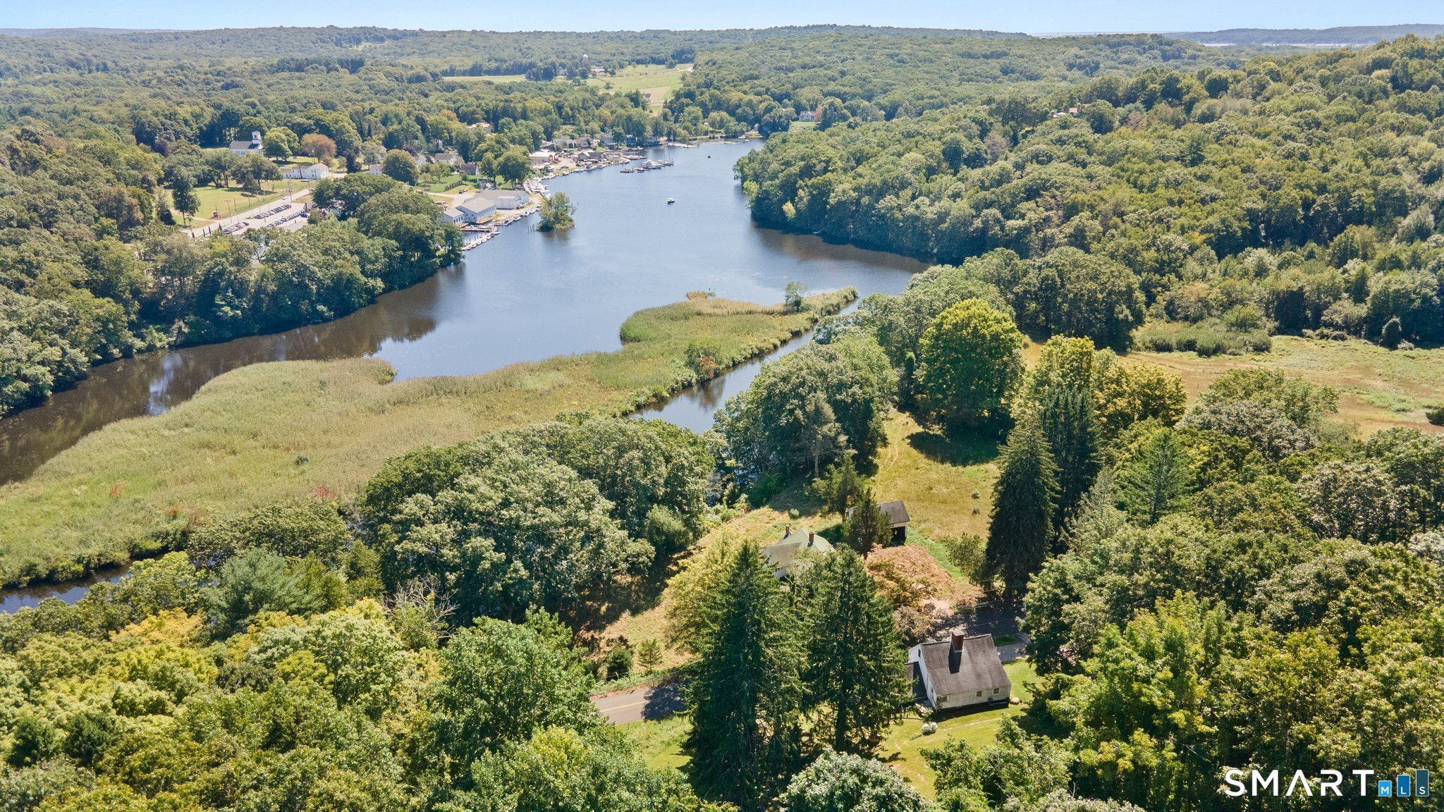 61 Joshuatown Road Lyme, CT 06371 - Photo 2 of 40 Aerial View with Hamburg Cove