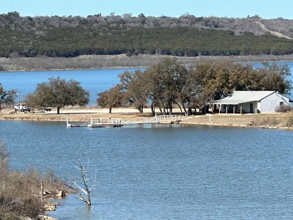 a view of a lake with houses