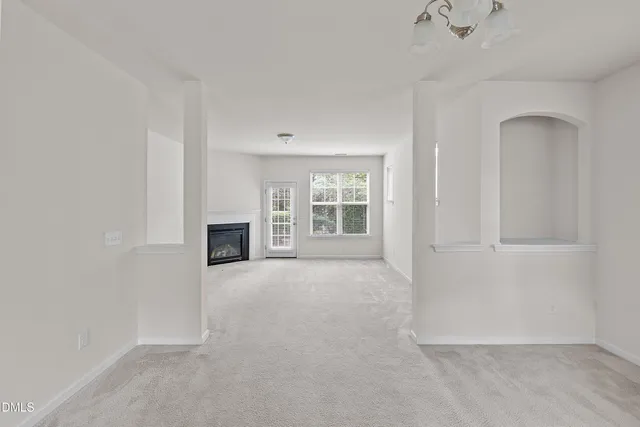 a view of a livingroom with a fireplace