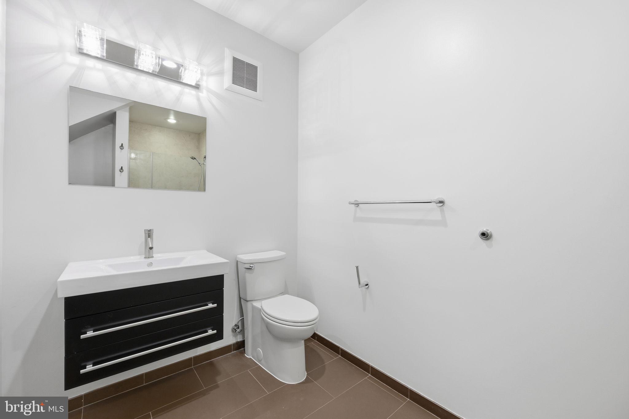 401 15th Street Southeast, Unit 401 Washington, DC 20003 - Photo 12 of 20 a bathroom with a sink a toilet and mirror