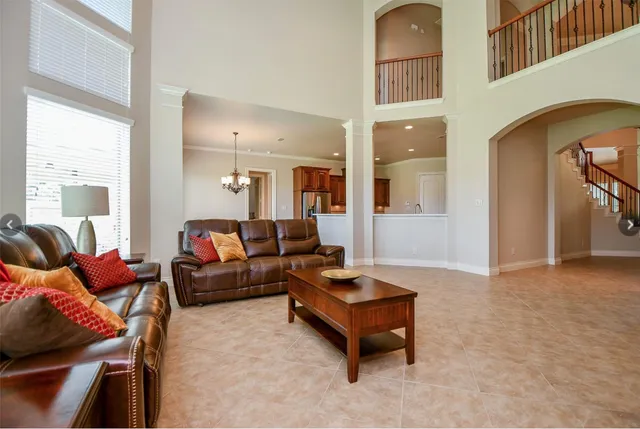 a living room with furniture