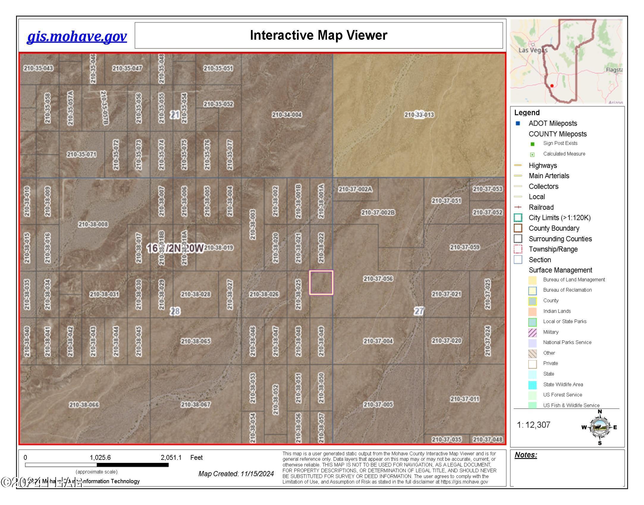 2.0 North Polaris Road Golden Valley, AZ 86413 - Photo 4 of 7 Expanded GIS view of parcel location