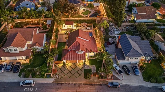 an aerial view of multiple houses