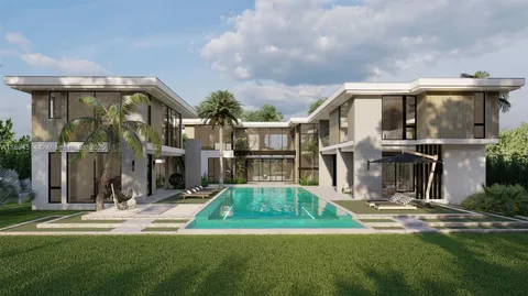 a view of house with yard in front of it