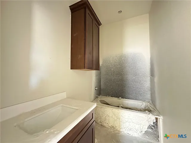 a bathroom with a sink and a bathtub
