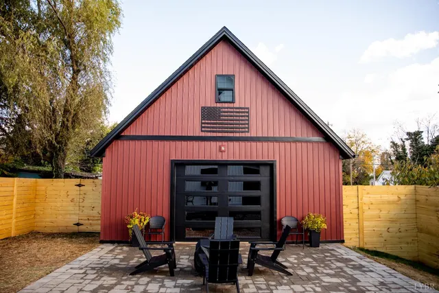 a front view of house with outdoor seating