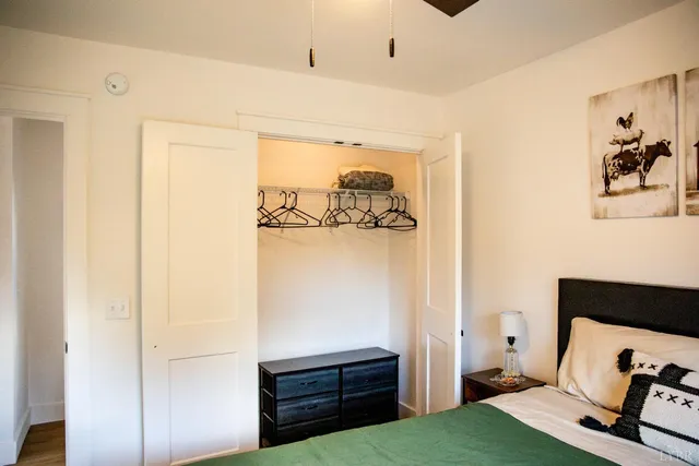 a view of a living room and bathroom