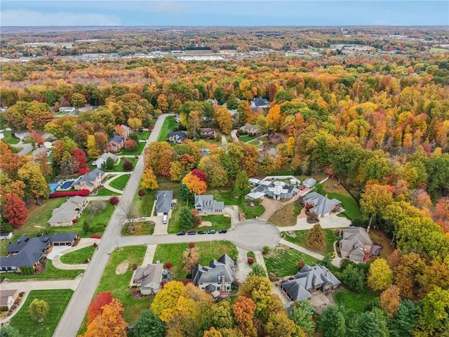 an aerial view of multiple house