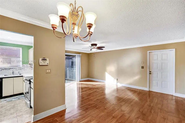 a view of a livingroom with a chandelier
