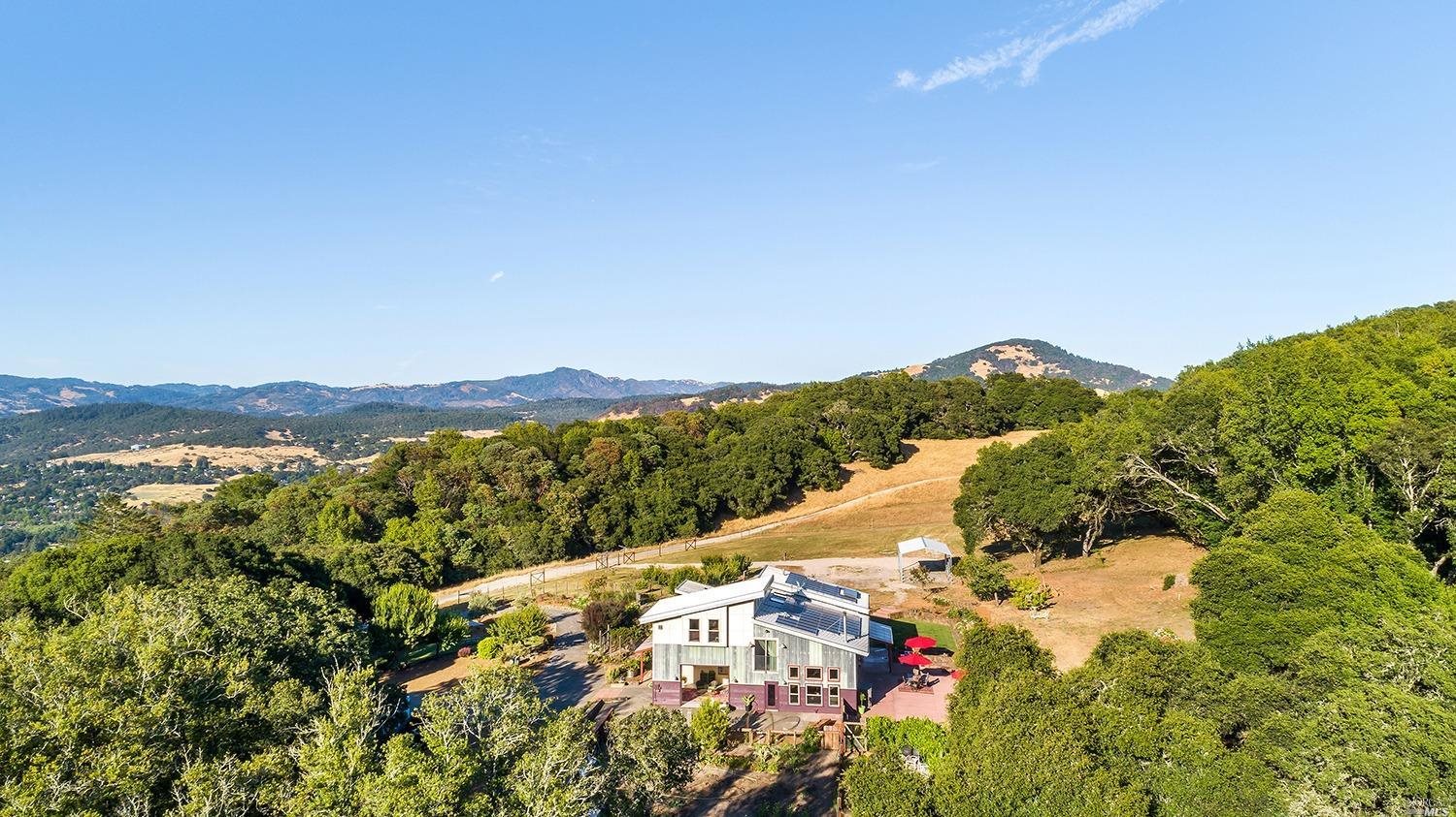 a view of lake and mountain