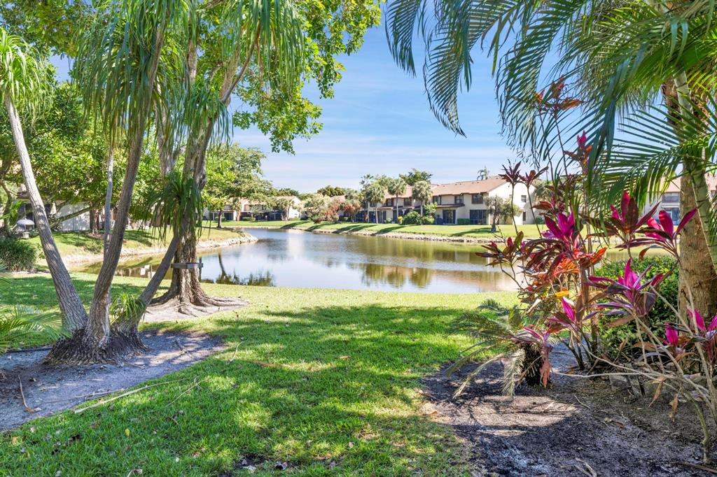 3963 Cocoplum Circle, Unit F Coconut Creek, FL 33063 - Photo 35 of 35 a view of a garden with a lake
