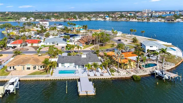 an aerial view of residential house with outdoor space