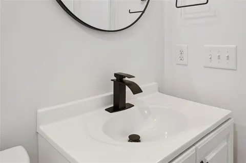 a workspace with furniture and a window