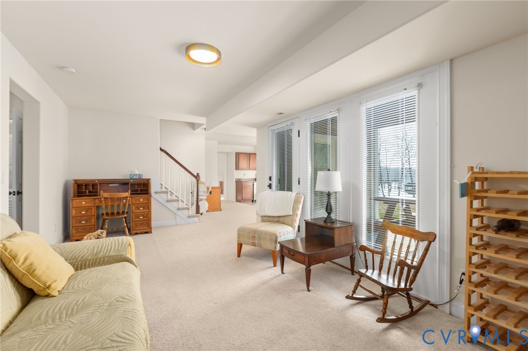 175 Shellfield Lane Colonial Beach, VA 22443 - Photo 53 of 100 Living area featuring carpet and stairway